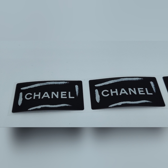 unknown Other - CHANEL Logo Stickers Sheet of 4 | Black & White Luxury Packaging Decals